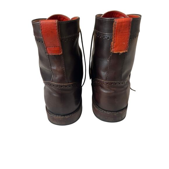 Allen Edmonds 9.5 EEE DALTON Brown Chocolate Wingtip Boots 9.5 3E - Picture 4 of 9